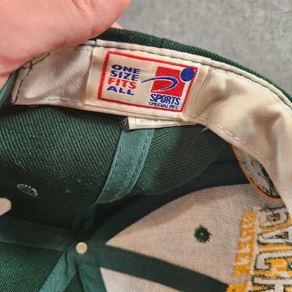 Vintage Green Bay Packers Snapback Hat Sports Specialties Shadow Grid Wool Blend